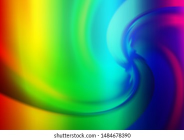 Light Multicolor, Rainbow vector backdrop with bent lines. A completely new color illustration in marble style. Pattern for your business design.