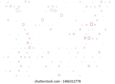 Light Multicolor, Rainbow vector backdrop with dots, spots, cubes. Illustration with set of shining colorful abstract circles, cubes. Design for business adverts.