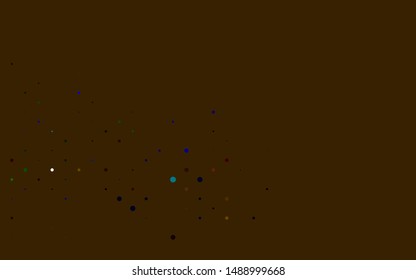 Light Multicolor, Rainbow vector backdrop with dots. Beautiful colored illustration with blurred circles in nature style. Pattern for ads, booklets.