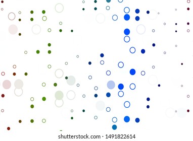 Light Multicolor, Rainbow vector backdrop with dots. Modern abstract illustration with colorful water drops. Template for your brand book.