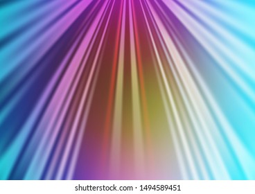 Light Multicolor, Rainbow vector backdrop with long lines. Shining colored illustration with narrow lines. Smart design for your business advert.