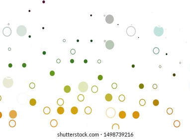 Light Multicolor, Rainbow vector backdrop with dots. Abstract illustration with colored bubbles in nature style. Design for posters, banners.