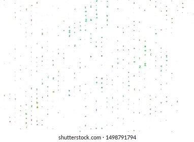 Light Multicolor, Rainbow vector backdrop with algebra elements. Blurred design in simple style with collection of numerals. Pattern for ads, booklets, leaflets of education.