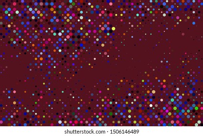 Light Multicolor, Rainbow vector backdrop with dots. Modern abstract illustration with colorful water drops. Design for business adverts.