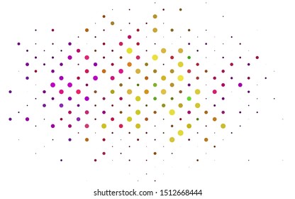 Light Multicolor, Rainbow vector backdrop with dots. Illustration with set of shining colorful abstract circles. Pattern for ads, booklets.