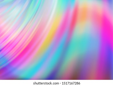 Light Multicolor, Rainbow vector backdrop with bent lines. Creative illustration in halftone marble style with gradient. New composition for your brand book.