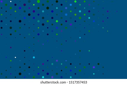 Light Multicolor, Rainbow vector backdrop with dots. Beautiful colored illustration with blurred circles in nature style. Pattern of water, rain drops.