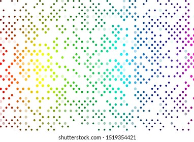 Light Multicolor, Rainbow vector backdrop with dots. Beautiful colored illustration with blurred circles in nature style. Completely new template for your brand book.
