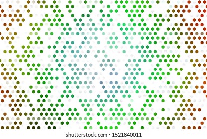Light Multicolor, Rainbow vector backdrop with hexagons. White background with colorful hexagons. Pattern can be used for landing pages.
