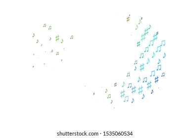 Light Multicolor, Rainbow vector backdrop with music notes. Shining illustration of colorful gradient music notes. Pattern for school ad, booklets.