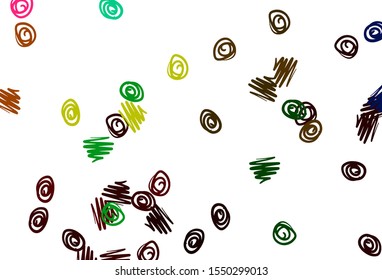 Light Multicolor, Rainbow vector backdrop with dots. Blurred decorative design in abstract style with bubbles. Pattern of water, rain drops.