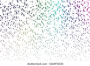 Light Multicolor, Rainbow vector backdrop with dots. Blurred bubbles on abstract background with colorful gradient. Pattern for ads, leaflets.
