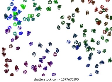 Light Multicolor, Rainbow vector backdrop with dots. Illustration with set of shining colorful abstract circles. Pattern of water, rain drops.