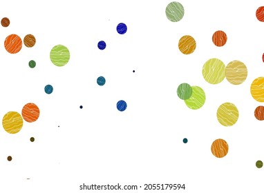 Light multicolor, rainbow vector backdrop with dots. Blurred bubbles on abstract background with colorful gradient. Completely new template for your brand book.