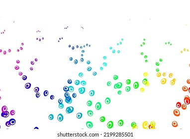 Light Multicolor, Rainbow vector backdrop with dots. Abstract illustration with colored bubbles in nature style. Completely new template for your brand book.