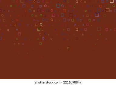 Light Multicolor, Rainbow vector backdrop with dots, spots, cubes. Abstract backdrop with colorful circles, rectangles. Pattern of water, rain drops.