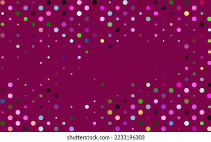 Light Multicolor, Rainbow vector backdrop with dots. Blurred bubbles on abstract background with colorful gradient. Pattern of water, rain drops.