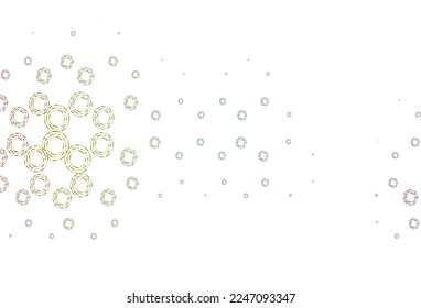 Light multicolor, rainbow vector backdrop with dots. Abstract illustration with colored bubbles in nature style. Template for your brand book.