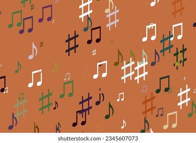 Light Multicolor, Rainbow vector backdrop with music notes. Isolated colorful music keys on abstract background. Pattern for websites of musitians.
