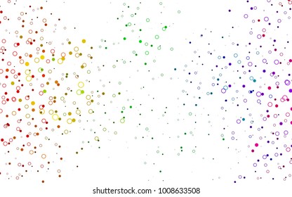 Light Multicolor, Rainbow vector  background with dots. Beautiful colored illustration with blurred circles in nature style. New design for ad, poster, banner of your website.