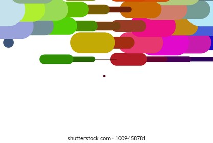 Light Multicolor, Rainbow vector background with straight lines. Capsules on blurred abstract background with gradient. The pattern can be used for websites.