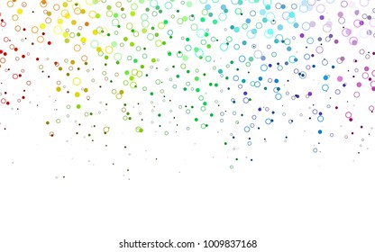 Light Multicolor, Rainbow vector  background with bubbles. Illustration with set of shining colorful abstract circles. The pattern can be used for ads, leaflets of liquid.