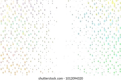 Light Multicolor, Rainbow vector background with signs of numerals. Blurred design in simple style with collection of numerals. Smart design for your business advert of university.