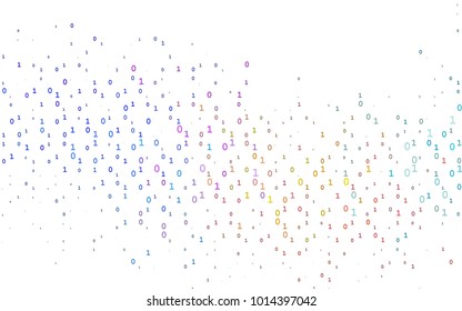 Light Multicolor, Rainbow vector background with signs of numerals. Illustration with Numeral symbols on abstract template. Template can be used as a background for ads of typography.