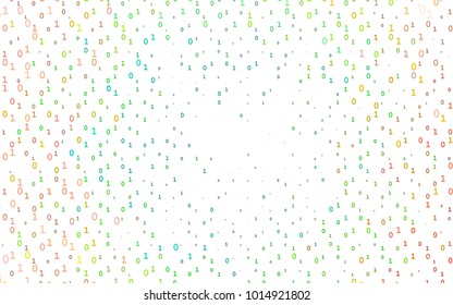 Light Multicolor, Rainbow vector background with signs of numerals. Colored mathematic signs with gradient on white background. The pattern can be used as ads, poster, banner for books.