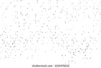 Light Multicolor, Rainbow vector background with signs of numerals. Colored mathematic signs with gradient on white background. The pattern can be used for school, grammar websites.
