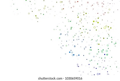Light Multicolor, Rainbow vector  background with dots. Abstract illustration with colored bubbles in nature style. Completely new template for your brand book.