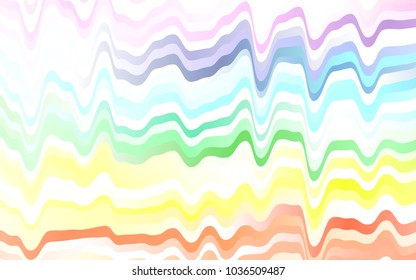 Light Multicolor, Rainbow vector background with bent lines. Colorful illustration in abstract marble style with gradient. The template for cell phone backgrounds.