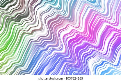 Light Multicolor, Rainbow vector background with abstract lines. Shining crooked illustration in marble style. Brand-new design for your ads, poster, banner.