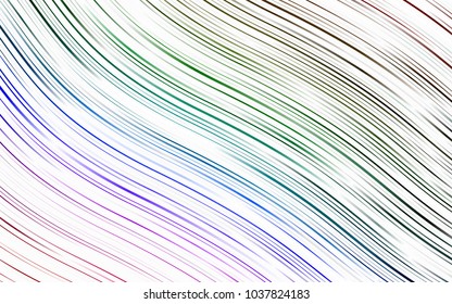 Light Multicolor, Rainbow vector background with bent lines. Creative geometric illustration in marble style with gradient. A completely new template for your business design.