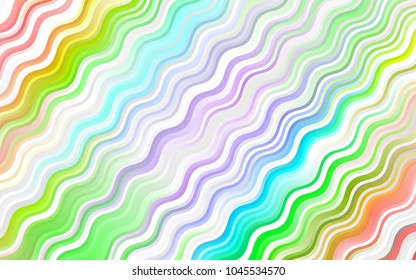 Light Multicolor, Rainbow vector background with bent ribbons. A vague circumflex abstract illustration with gradient. Marble style for your business design.