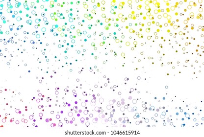 Light Multicolor, Rainbow vector  background with dots. Illustration with set of shining colorful abstract circles. Pattern can be used as texture of water, rain drops.