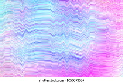 Light Multicolor, Rainbow vector background with bent lines. Creative illustration in halftone marble style with gradient. The template for cell phone backgrounds.