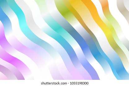 Light Multicolor, Rainbow vector background with abstract lines. Creative illustration in halftone marble style with gradient. A new texture for your  ad, booklets, leaflets.