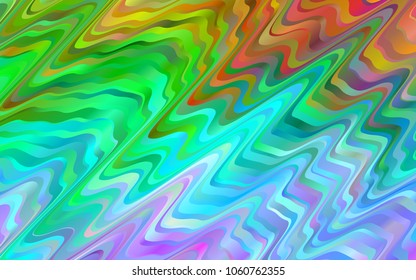 Light Multicolor, Rainbow vector background with bent ribbons. Shining crooked illustration in marble style. New composition for your brand book.