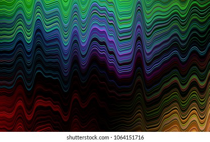 Light Multicolor, Rainbow vector background with lava shapes. Shining illustration, which consist of blurred lines, circles. Brand-new design for your ads, poster, banner.