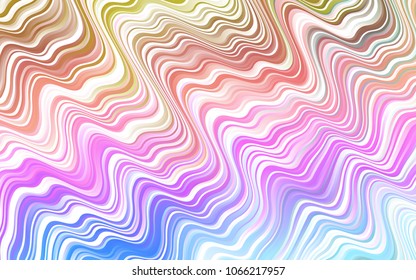 Light Multicolor, Rainbow vector background with bent lines. Colorful abstract illustration with gradient lines. A new texture for your  ad, booklets, leaflets.