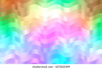 Light Multicolor, Rainbow vector background with bent ribbons. A sample with blurred bubble shapes. The elegant pattern for brand book.