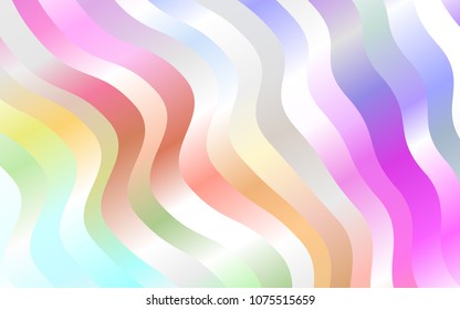 Light Multicolor, Rainbow vector background with lamp shapes. Shining crooked illustration in marble style. Brand-new design for your ads, poster, banner.