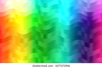 Light Multicolor, Rainbow vector background with bent lines. Blurred geometric sample with gradient bubbles.  Marble style for your business design.