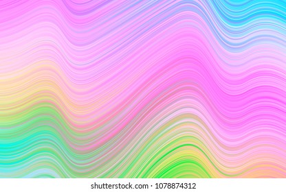 Light Multicolor, Rainbow vector background with curved circles. A vague circumflex abstract illustration with gradient. Marble style for your business design.