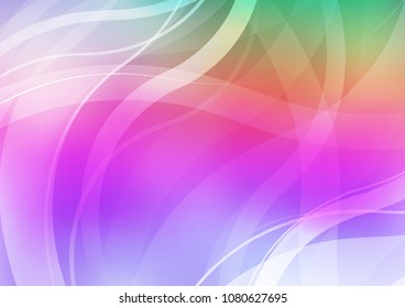 Light Multicolor, Rainbow vector background with abstract lines. Shining illustration, which consist of blurred lines, circles. The elegant pattern for brand book.