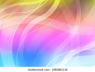 Light Multicolor, Rainbow vector background with lava shapes. Glitter abstract illustration with wry lines. The elegant pattern for brand book.