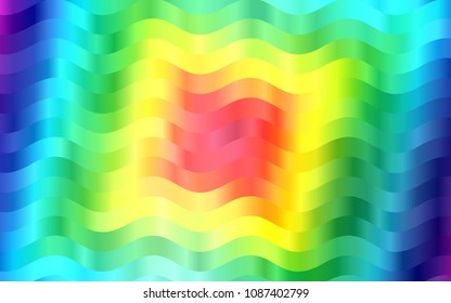 Light Multicolor, Rainbow vector background with bent ribbons. Shining crooked illustration in marble style. A completely new marble design for your business.