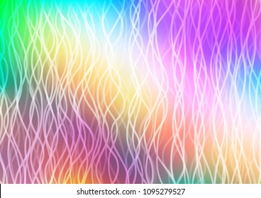 Light Multicolor, Rainbow vector background with lamp shapes. Modern gradient abstract illustration with bandy lines. A completely new marble design for your business.