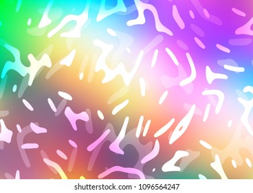 Light Multicolor, Rainbow vector background with lamp shapes. A sample with blurred bubble shapes. Pattern for your business design.